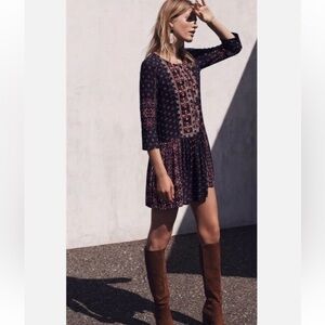 Anthropologie Vanessa Virginia Kaleidoscope Embroidered Beaded Mini Dress XS